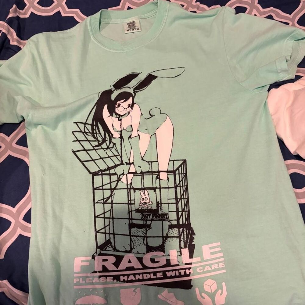 Comfort-colors Men's Green and Blue T-shirt